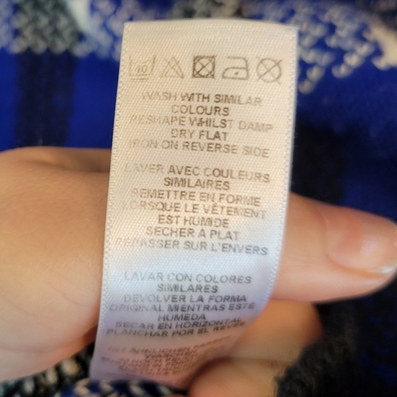 ASOS Blue Black White Plaid Knit Sweater - Picture 4 of 5